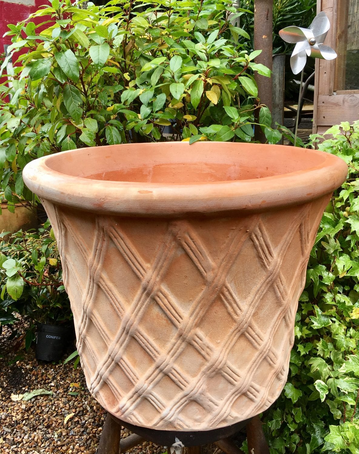 Terracotta Pot with Lattice Motif - Battersea Flower Station